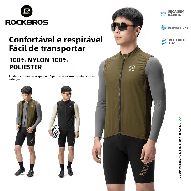 rockbros-サイクリングベスト男性春夏防風通気性ポケット付きノースリーブジャージ-mtb-ロードバイクトップ服