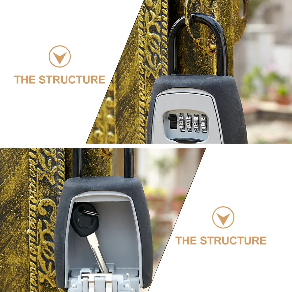 صندوق قفل تخزين المفاتيح الآمن مكون من 4 أرقام، تصميم معدني ممتاز مقاوم للماء لمفاتيح السيارة، صندوق الأمان المفتاح المثبت على الحائط #4