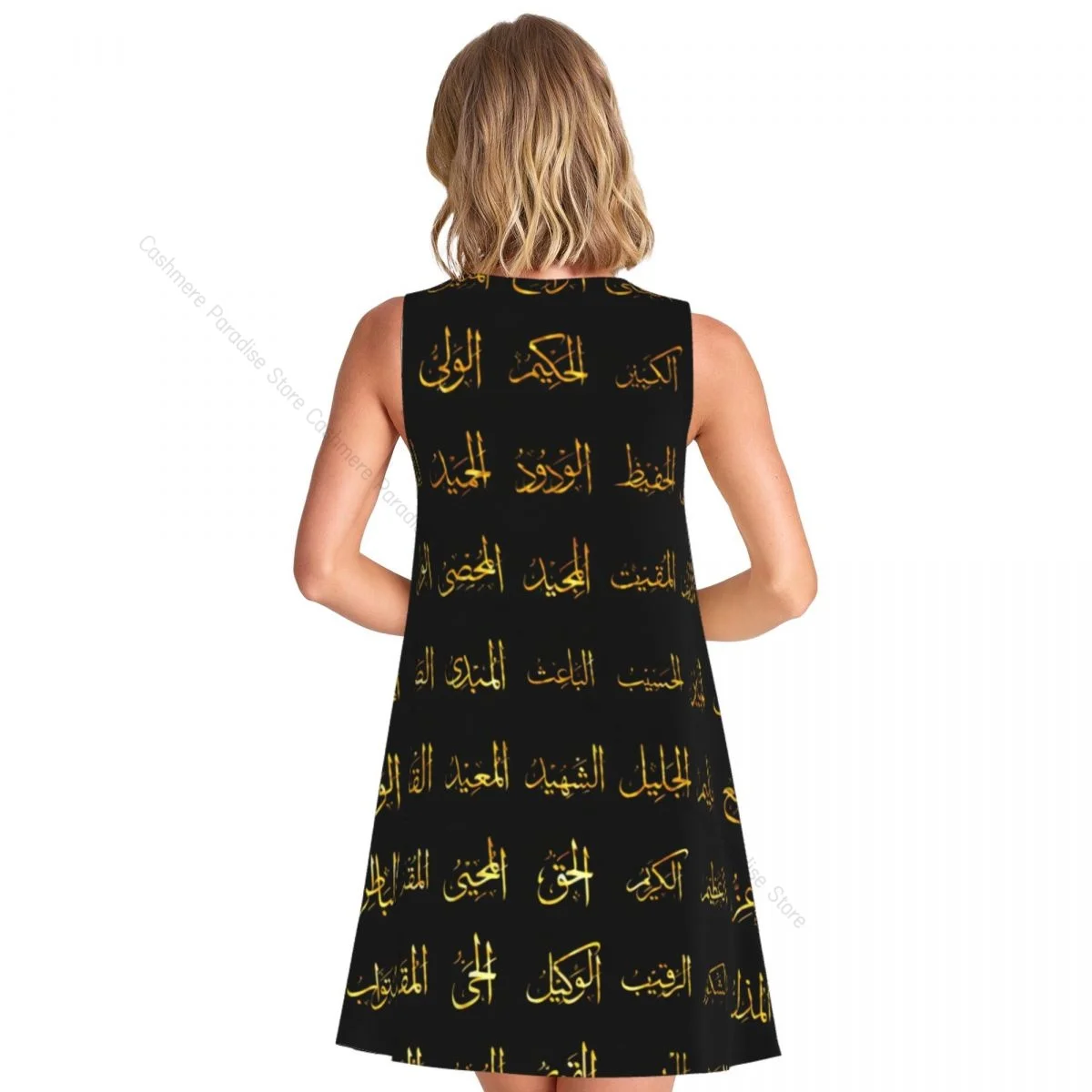 Robes d'été pour femmes, t-shirt de plage, sans manches, nom de dieu, or, décontracté, ample, débardeur, 2025