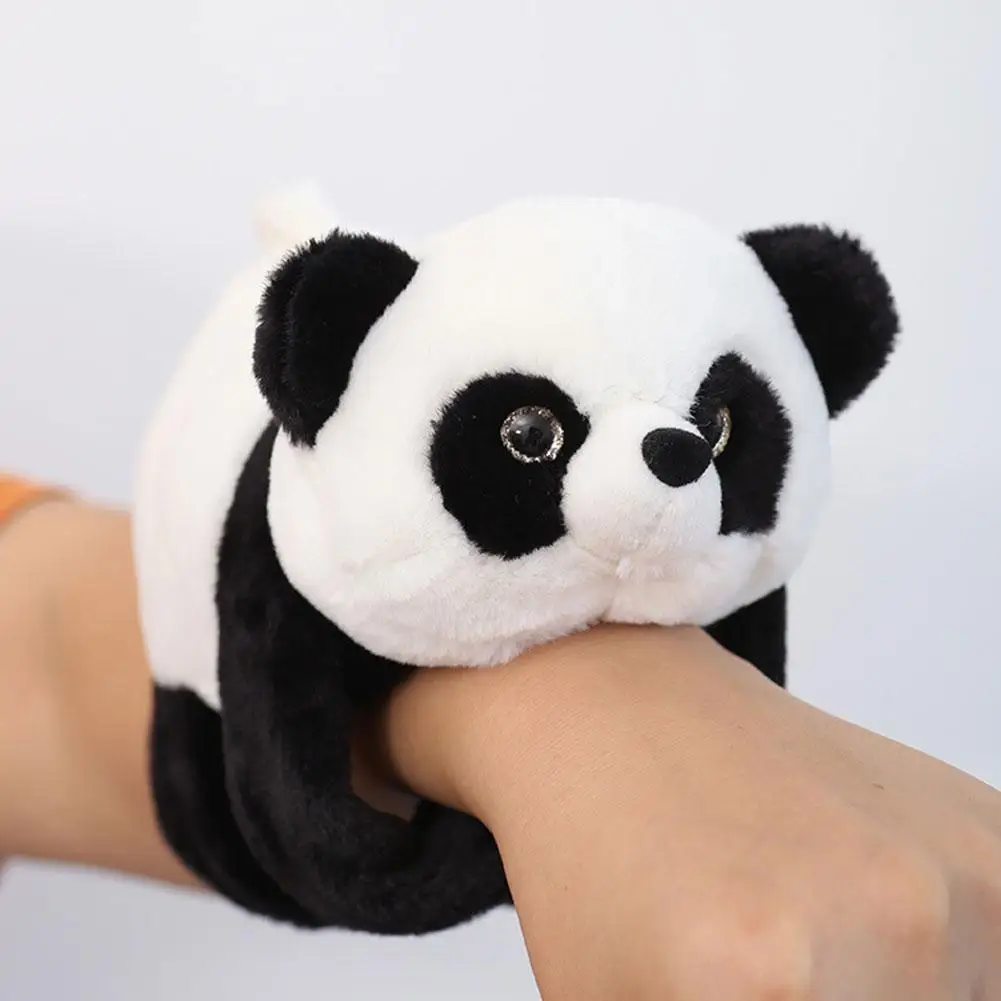 Kawaii Panda Slap Snap Wrap Wristband Bracelet Panda Plush Hand Wristband For Kids Toys Birthday Elegant Present