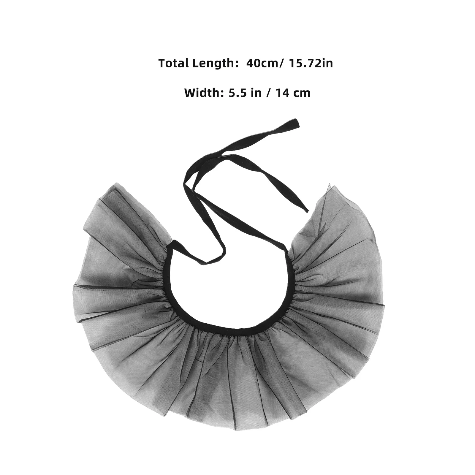 انفصال طوق أسود أبيض التباين الطبقات شبكة نفخة الرقبة كشكش ل تأثيري حلي مهرجان الأزياء التبعي #2
