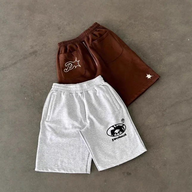 Casual bordado perna reta streetwear solto orts primavera faion proteger personali mistura de algodão juventude energia orts