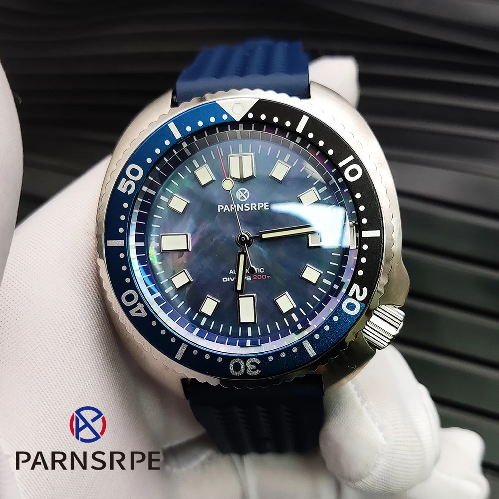 

PARNSRPE Diver's Luxury Men's Watch Small Abalone Automatic Mechanical Japan NH35 Movement Aseptic Dial Sapphire Glass