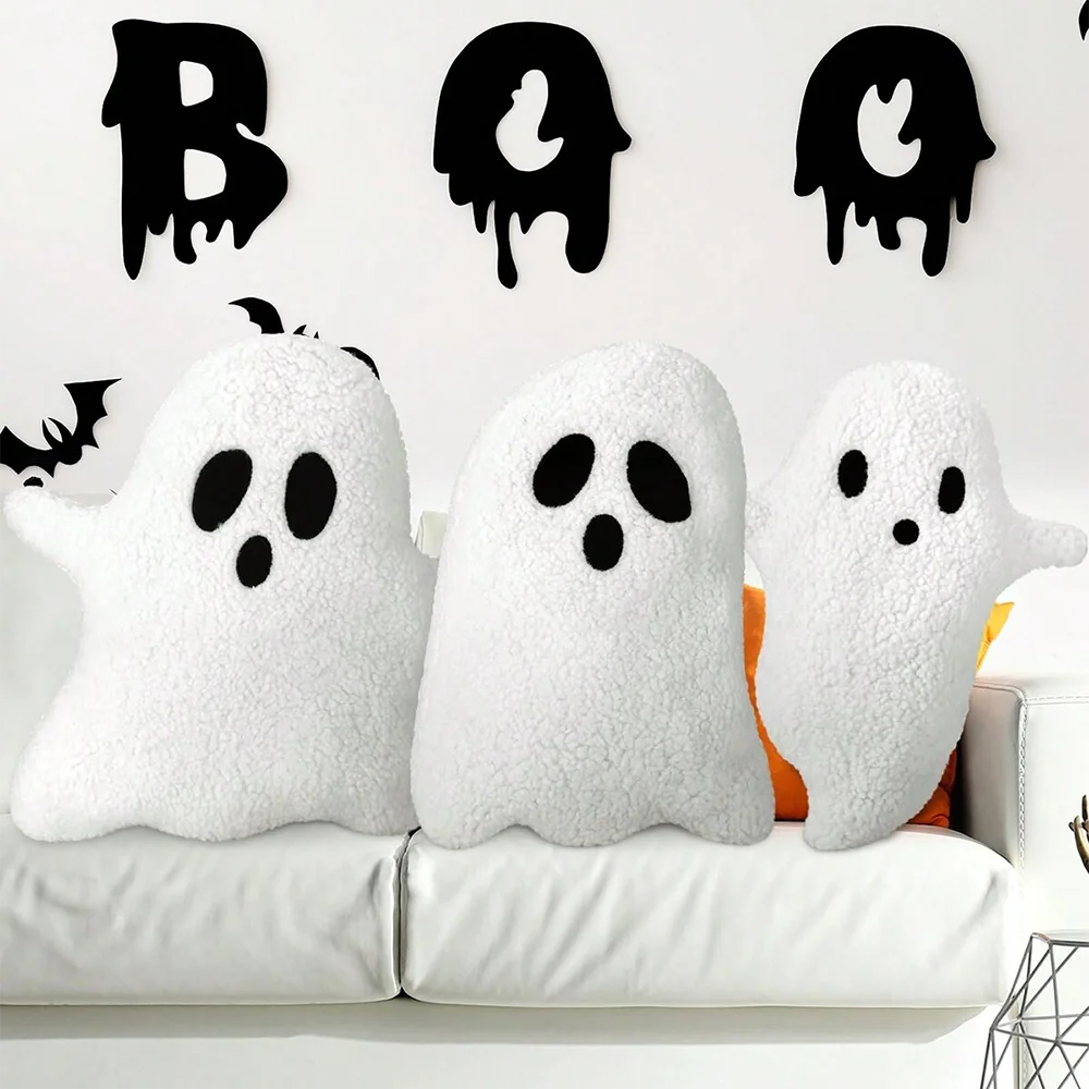 Plüsch Ghost Throw Kissen Halloween Dekor weiches und kuschel iges Ghost Shaped Kissen ideal für Wohnzimmer Schlafzimmer oder Sofa Dekoration