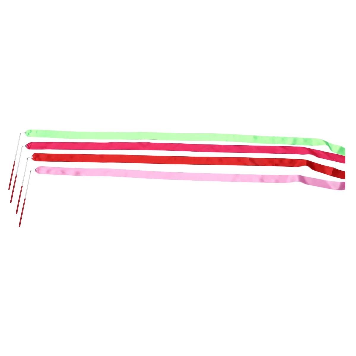 

8Pcs Colorful Rhythmic Gymnastics Ribbon Premium Material Dancing Streamers Pink Rosy Red Green for Training Dance