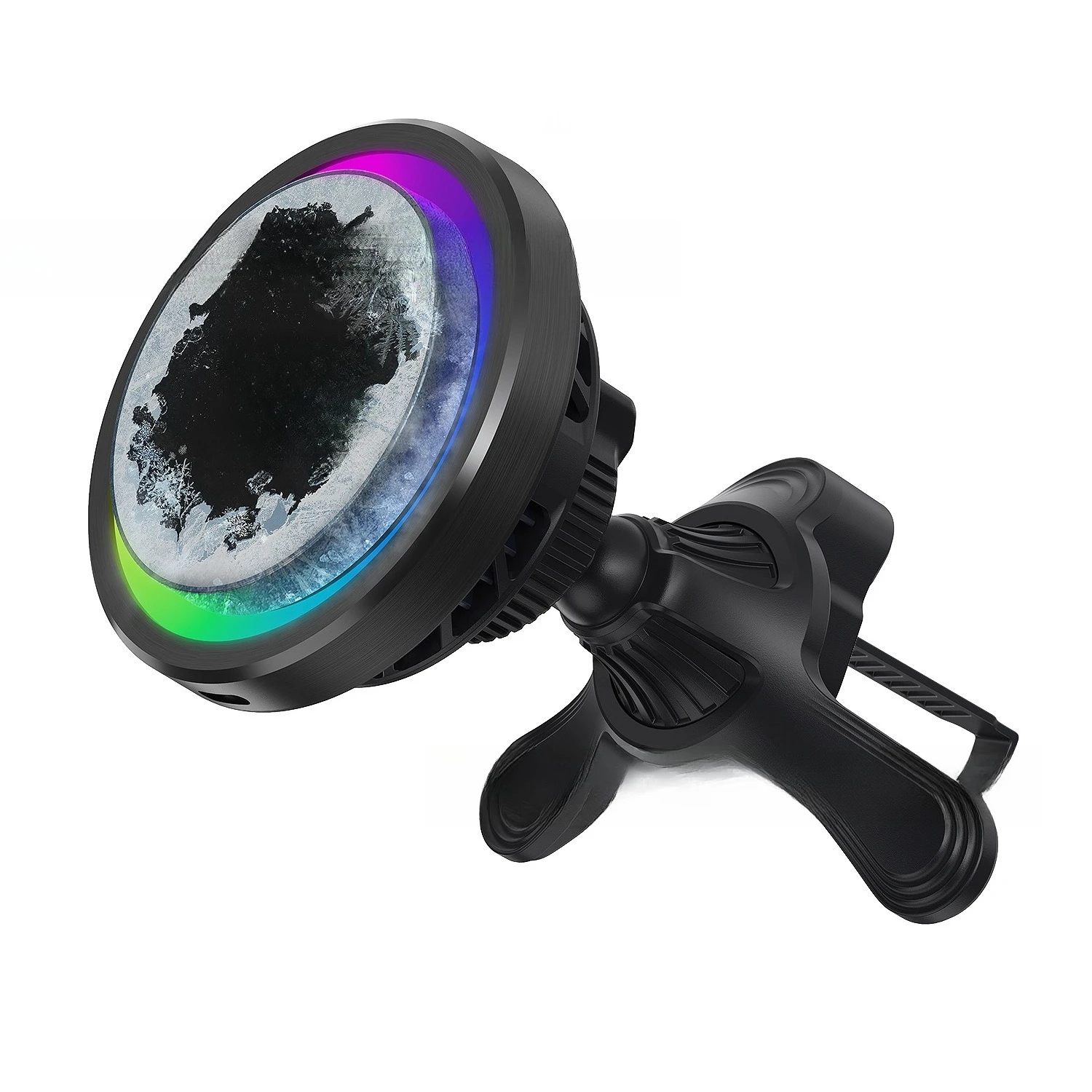 Semiconductor refrigeration Magnetic suction car, wireless charger LED colorful lights for Apple