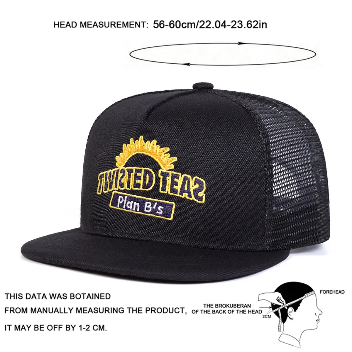 Unisex TWISTED TEAS Ricamo Cappelli a rete hip-hop Primavera ed estate Sport all'aria aperta regolabili Berretti da baseball casual Cappello per protezione solare