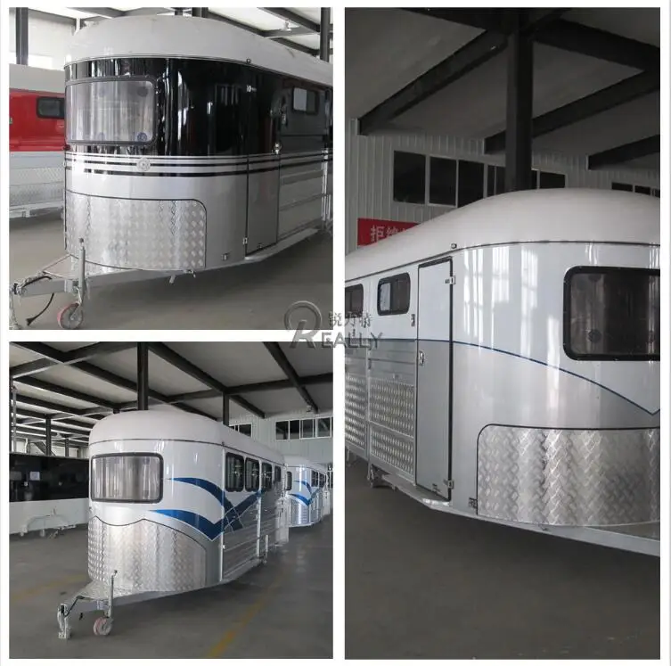 Многофункциональный прицеп для лошадей, новый дизайн, уличная фургон, задняя дверь