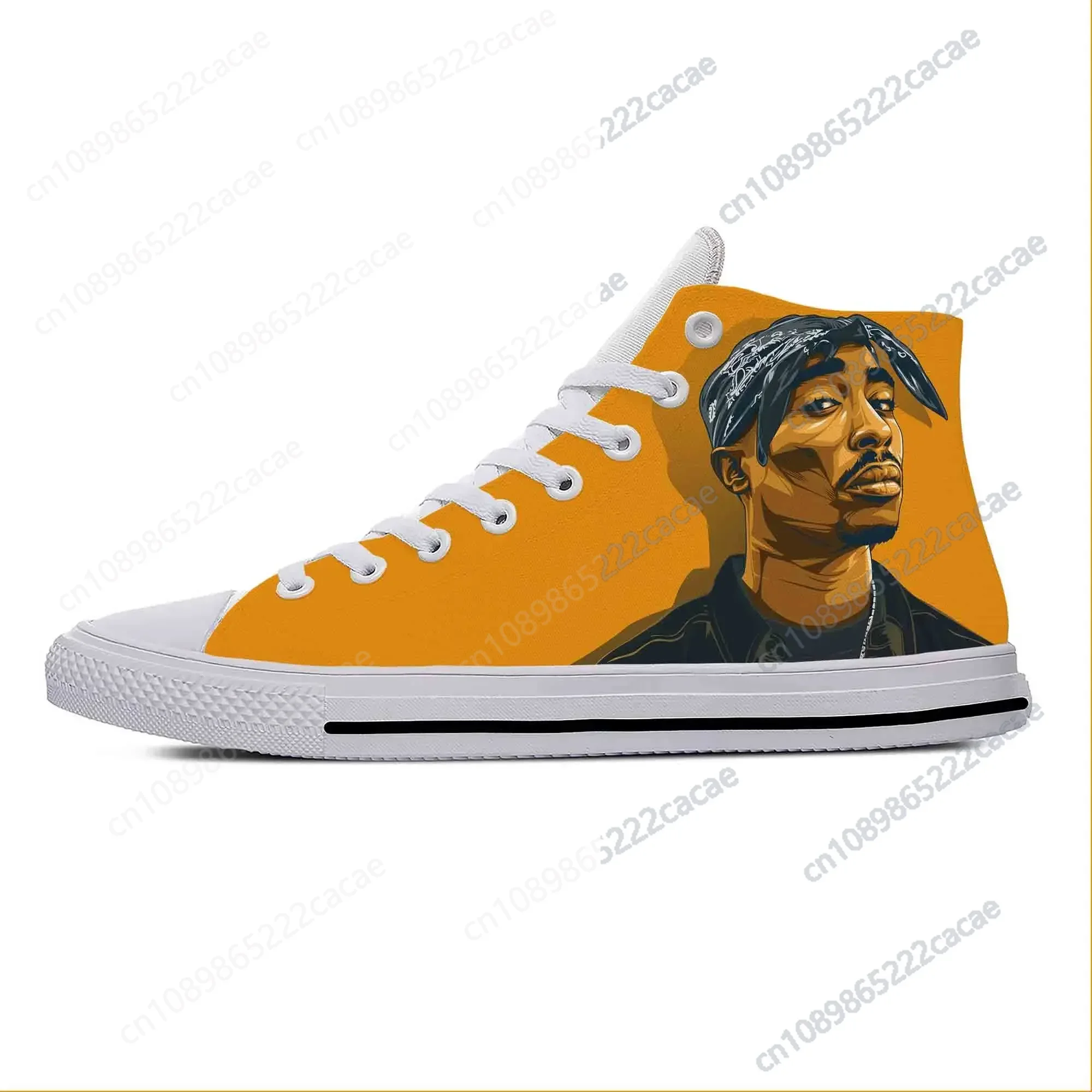 

Tupac Hip Hop Rap Rapper 2pac Makaveli Music Cool Casual Cloth Shoes High Top Lightweight Breathable 3D Print Men Women Sneakers