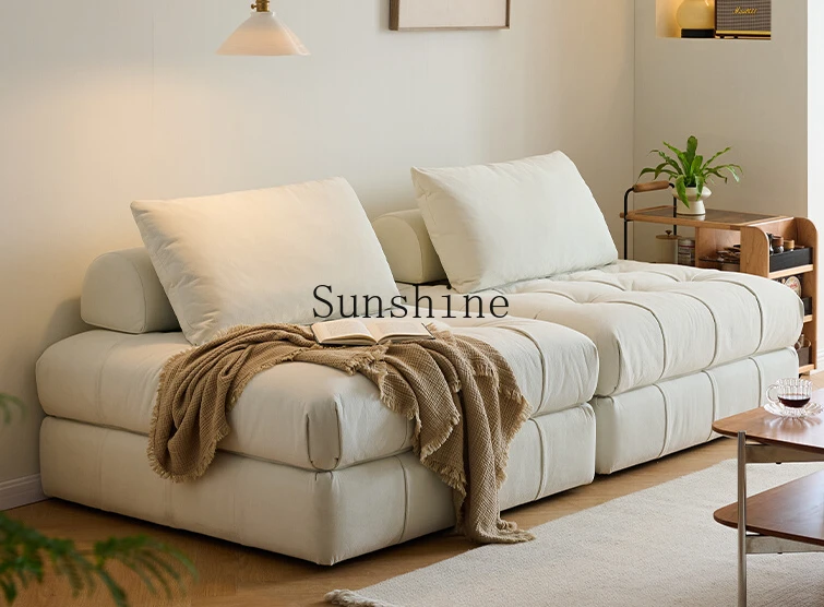 Japanese tofu block sofa small apartment three-person lazy module sofa