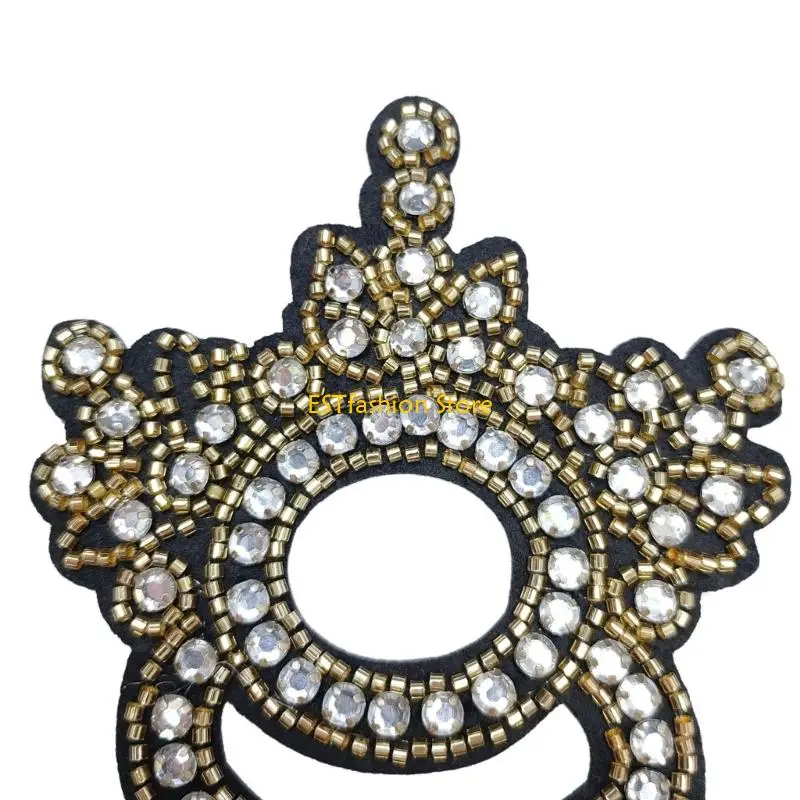 Y5GC Artistic Beaded Embroidered Patches Sewing On Applique For Custom Styles Stateme
