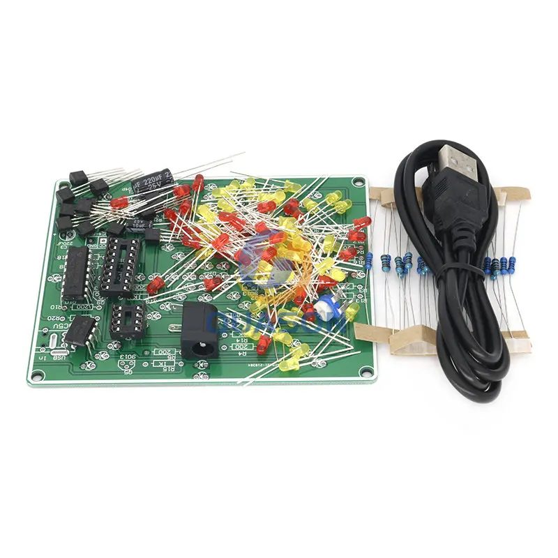 Fireworks red yellow Double Color Flashing Lights DIY Kit Strobe NE555 + CD4017 Electronic Practice Learning Kits Suite Parts