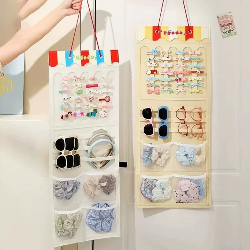 Large-Capacity Hairband Storage Box, Hair Clip Organizer, Accessory and Jewelry Holder with Sunglasses Display Stand