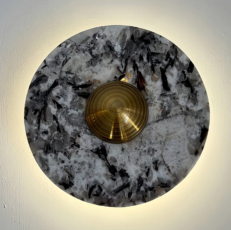 Art Wall Light Stone Gold Metal