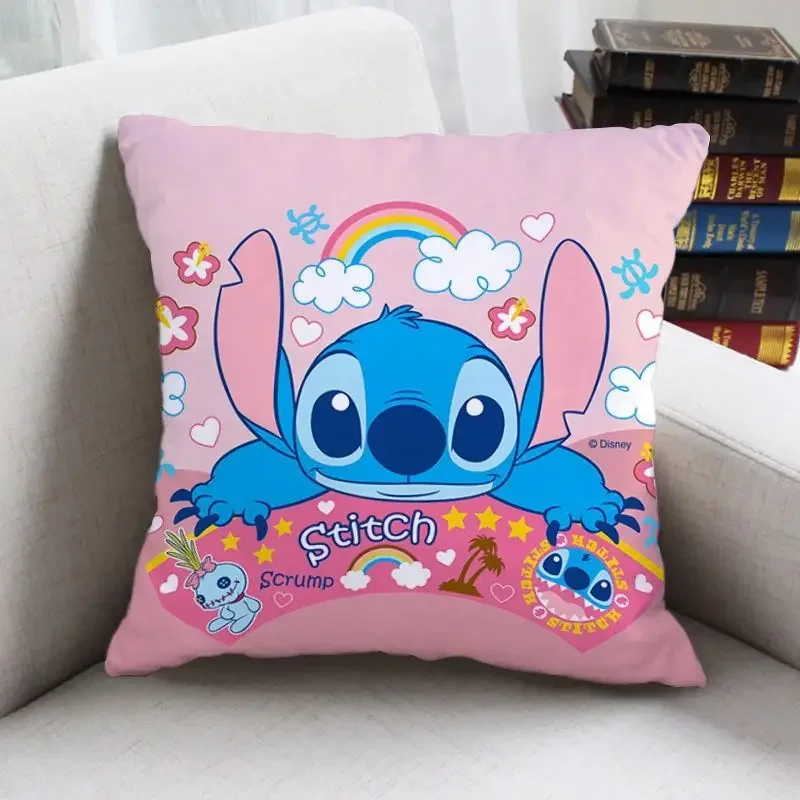 Disney Stitch Lucky Dragon Pillow Cartoon Creative Stitch Cushion Car Sofa Cushion Cover