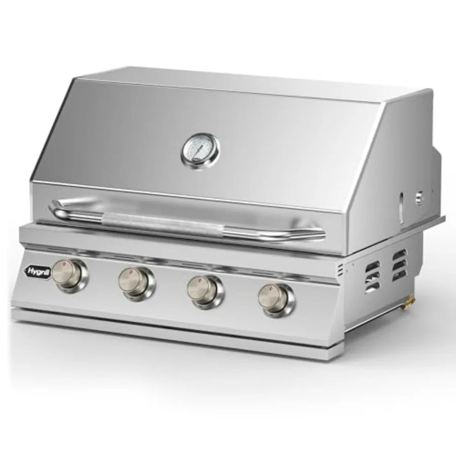 

32-Inch Built-In Grill Stainless Steel 4-Burner Grill Head for Outdoor Kitchen Liquid Propane