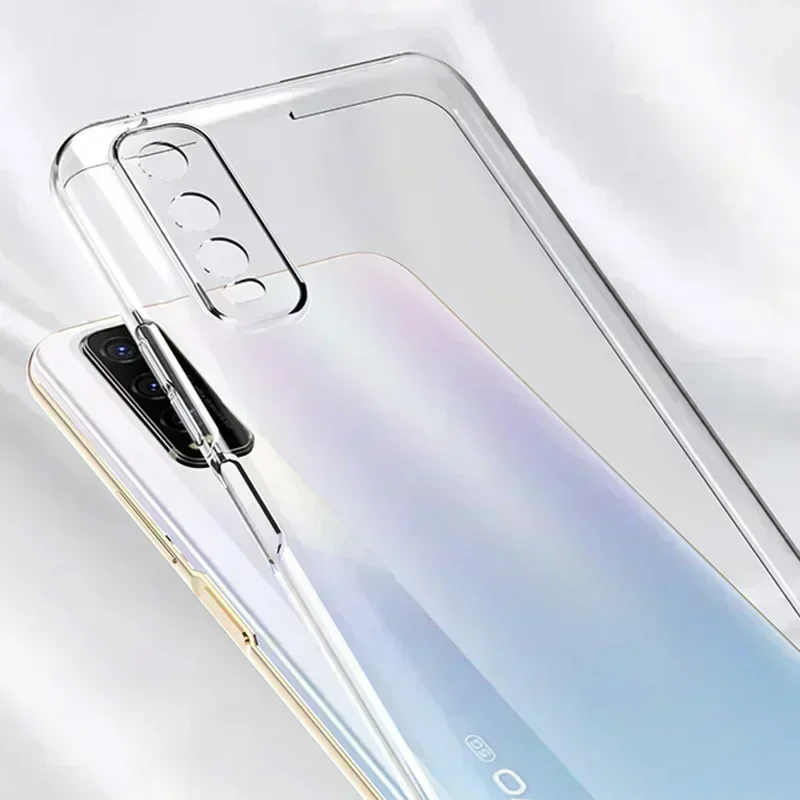 Coque de protection pour appareil photo pour VIcalculator Y11S Y12 Y12S Y20 Y20A Y20G Y20i Y20S Y20Xenon 2021, silicone souple et transparent, coque arrière antichoc