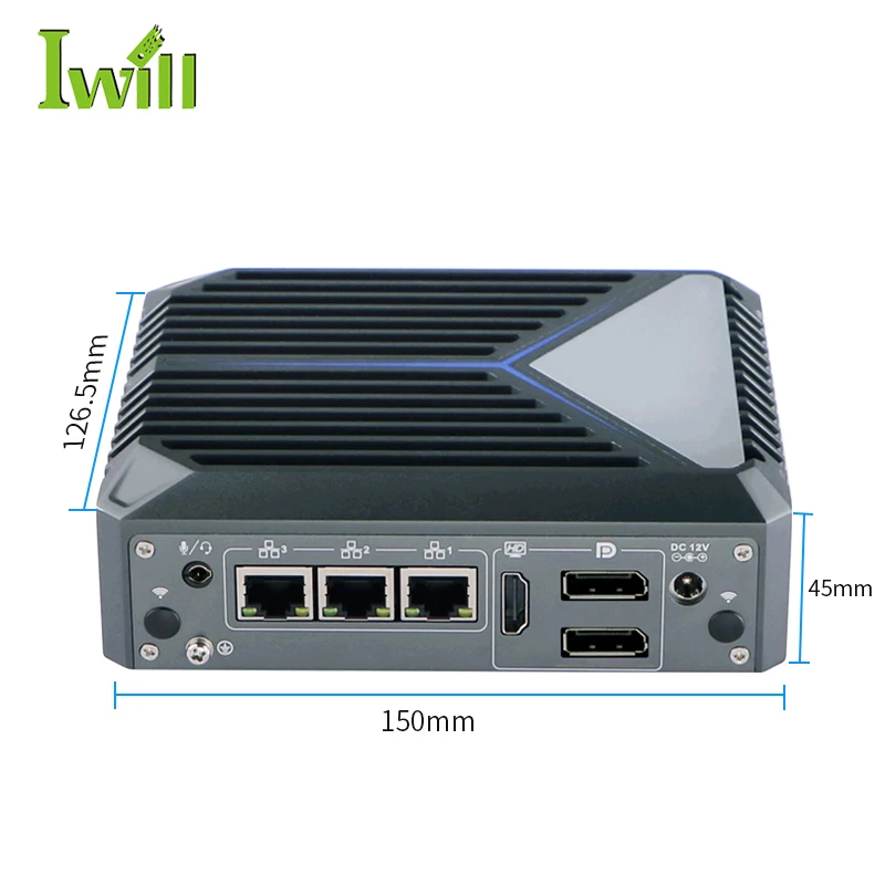 Fanless Mini PC J6412 Quad Core Nano Box Industrial Computer for Embedded OPS PC