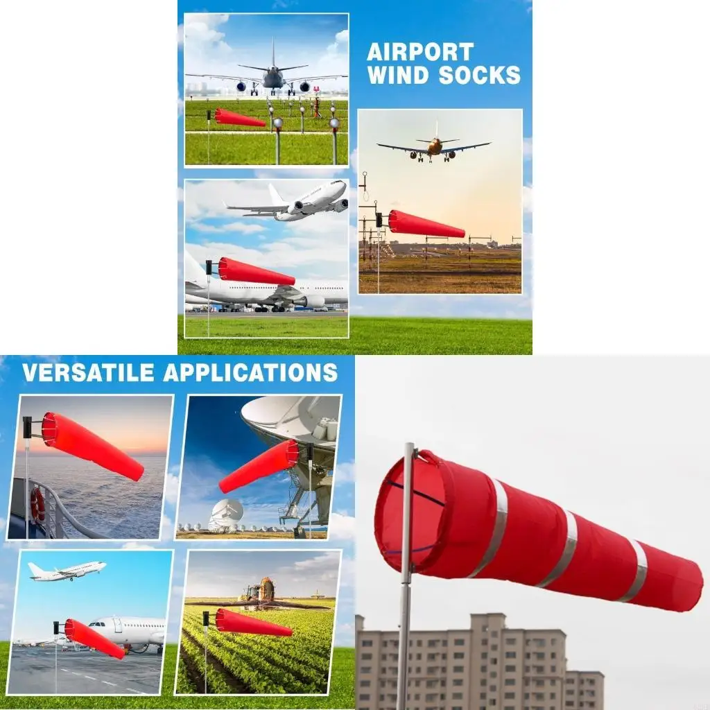 62KD Wind Socks for Outside Heavy Duty,Wind Direction Indicators for Outdoors Airport Farm & Park,Good Reflective Effects