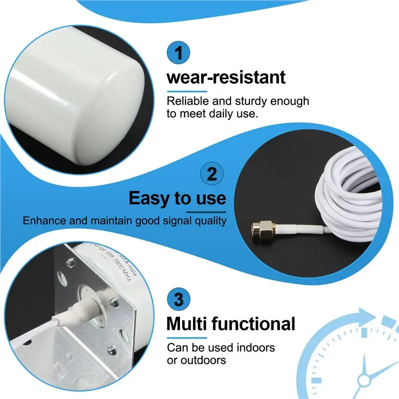 AA87 4G LTE Antenna SMA External Antennna 3G 4G Outdoor Antenna 10-12Dbi With Dual SMA Connector For 3G 4G Router Modem