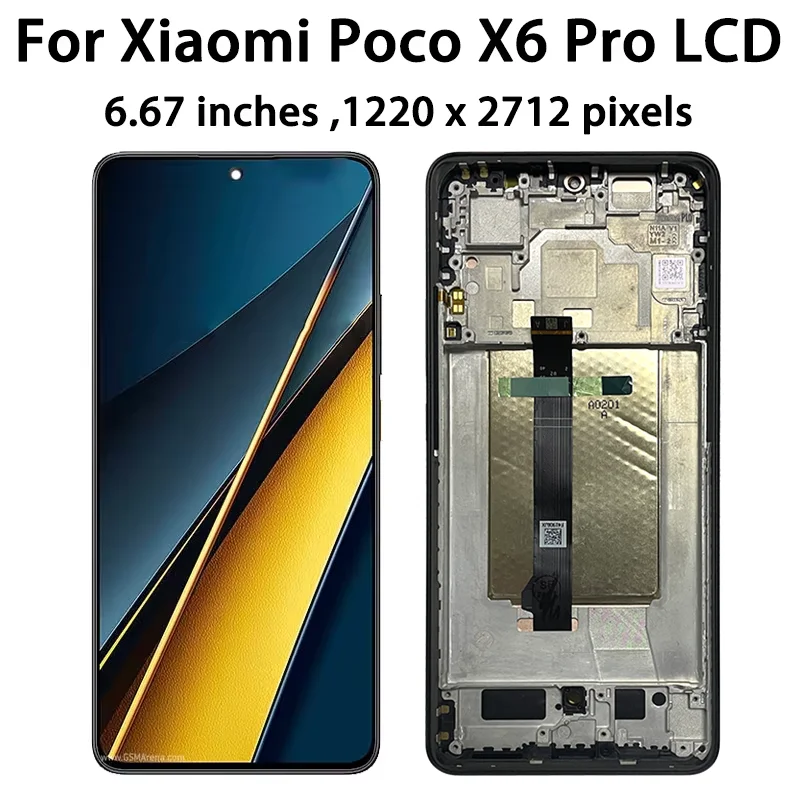 6.67“AMOLED For Xiaomi Poco X6 Pro X6Pro 2311DRK48G Lcd Display Touch Screen Digitizer Assembly Poco X6 23122PCD1 Display