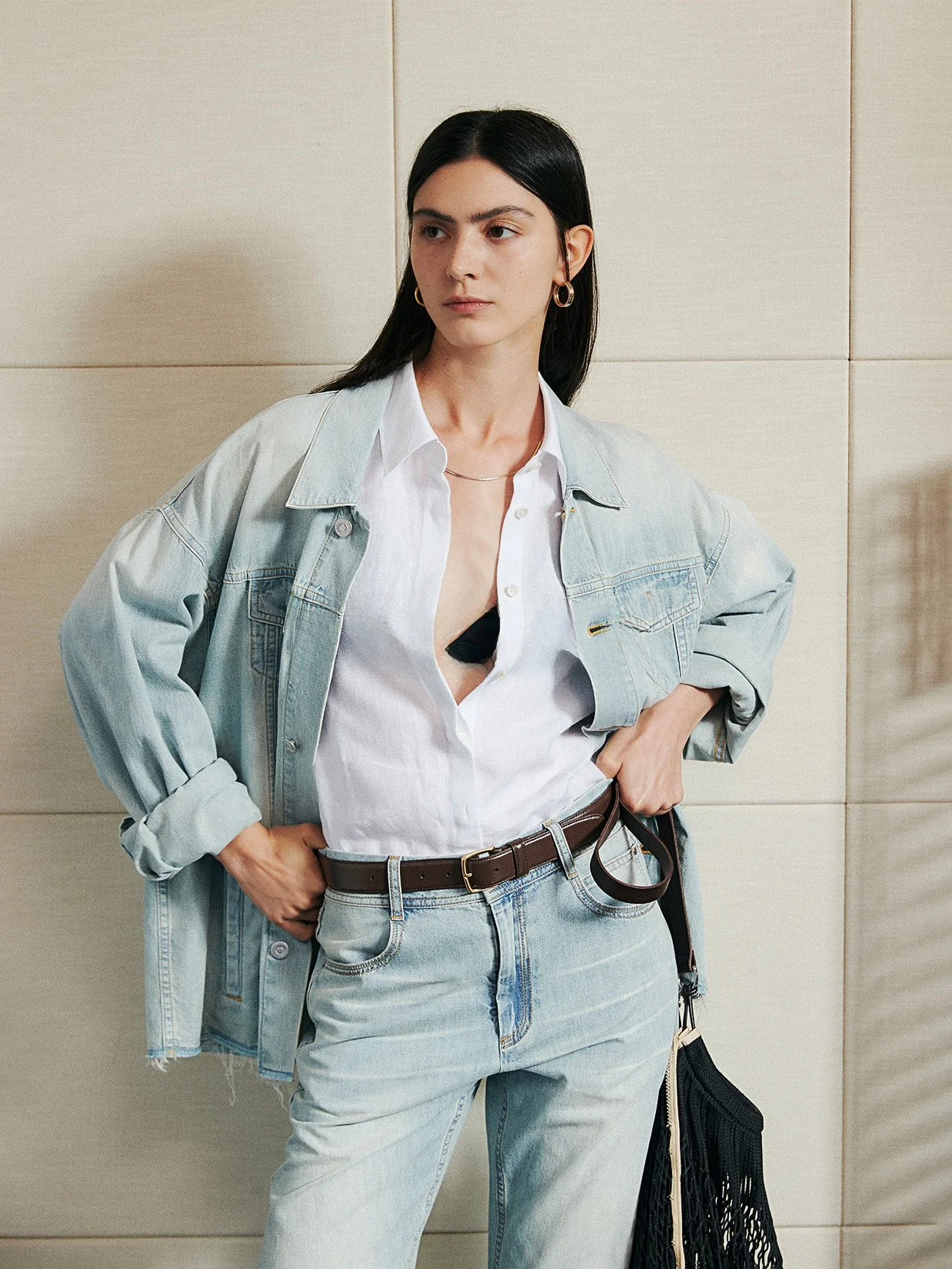 

KEIGAN Bla Label Легкая джинсовая куртка свободного кроя с бахромой по низу, женская короткая верхняя одежда, лето 2024, хлопок