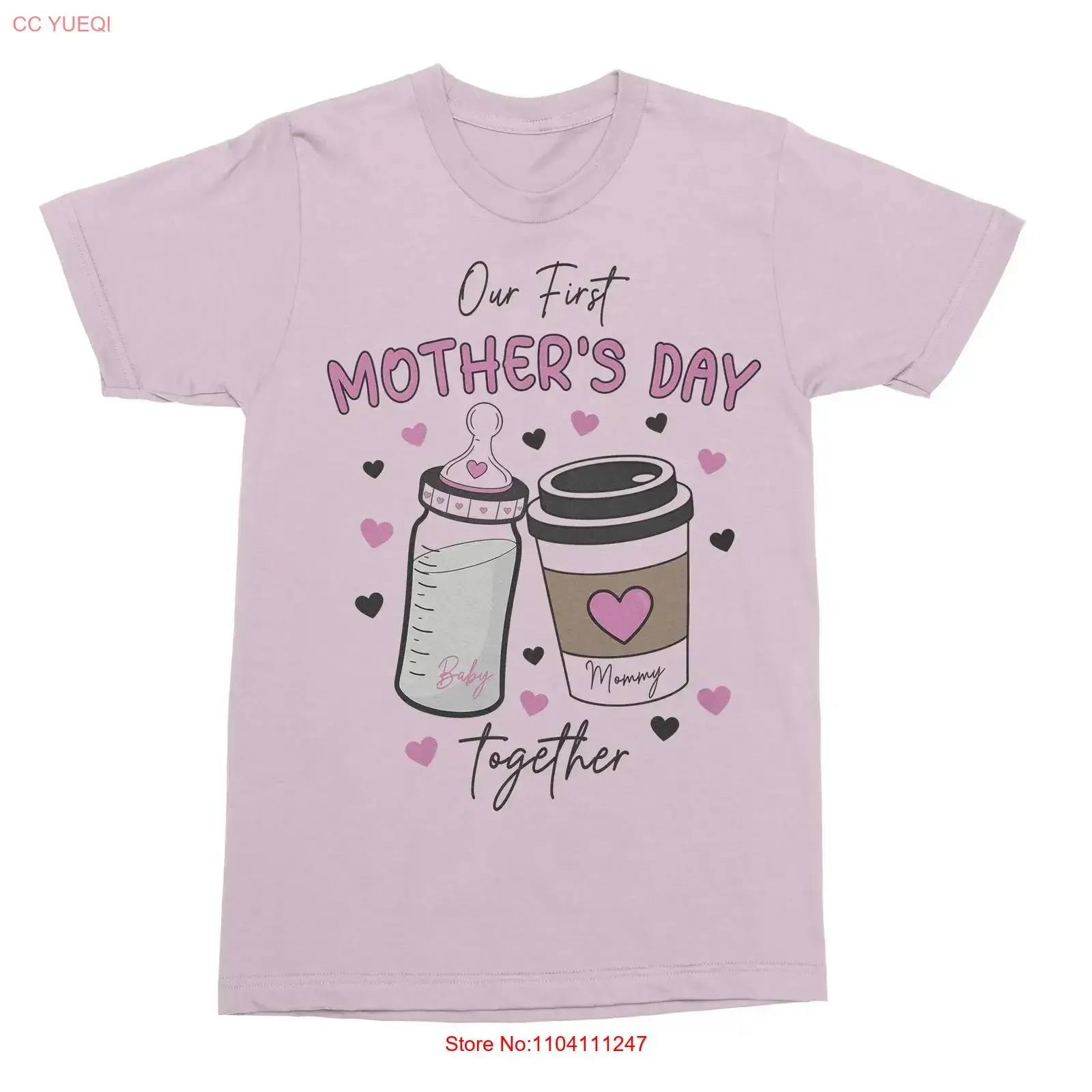 Our First Mothers Day Together Matching Outfit Milk and Coffee T Shirt Bodysuit vintage Washed Soft Breathable Stylish Unisex