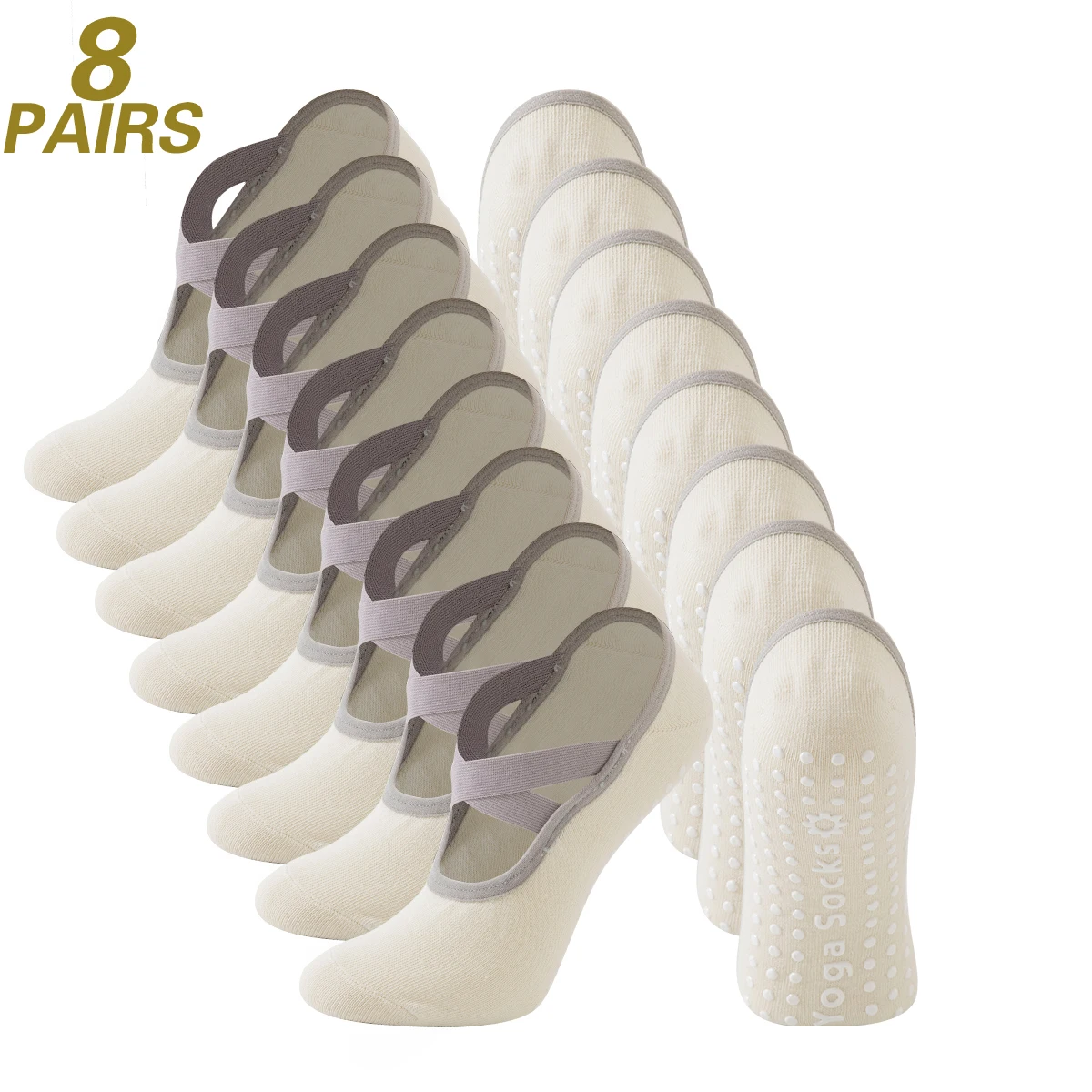 8 쌍 여성용 미끄럼 방지 요가 양말 보이지 않는 로우 컷 레드 블랙 화이트 그린 옐로우 요가 양말 실내 피트니스 및 체육관 운동용