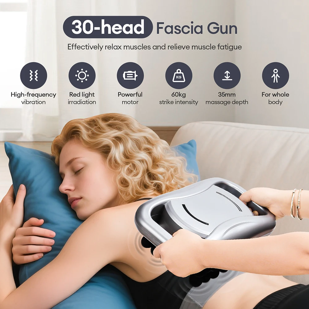 24/28/30 Head body massage gun High frequency vibration Fascia gun Back waist thigh neck shoulder massager Muscle massager