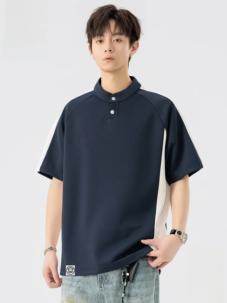 

PaulFrank Monkey Head Summer Thin Casual Loose Fit irt ort Sve Stand Collar T-irt Breathable Polyester Fiber