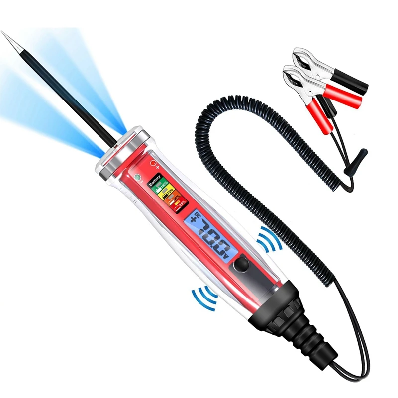 LCD Digital Automotive Power Circuit Probe Tester With Illumination And DC Auto Voltage Tester;