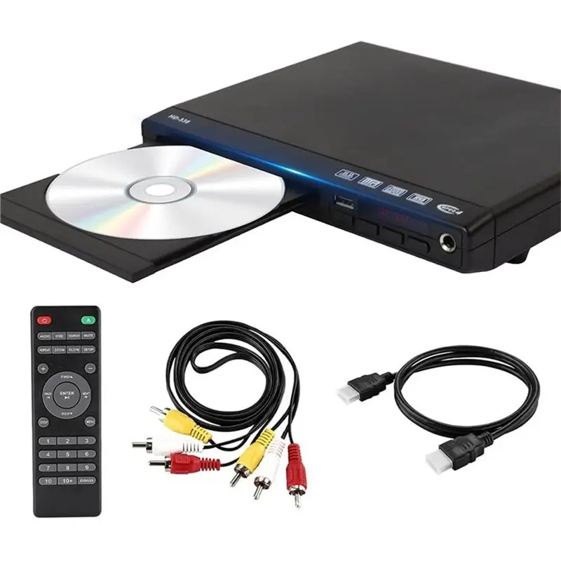 

AT41 - Совместимый DVD-плеер для телевизора, компактный DVD-плеер с поддержкой HD 1080P, порт 6,5 мм, AV-выход, USB-вход, поддержка PAL NTSC, европейская вилка.