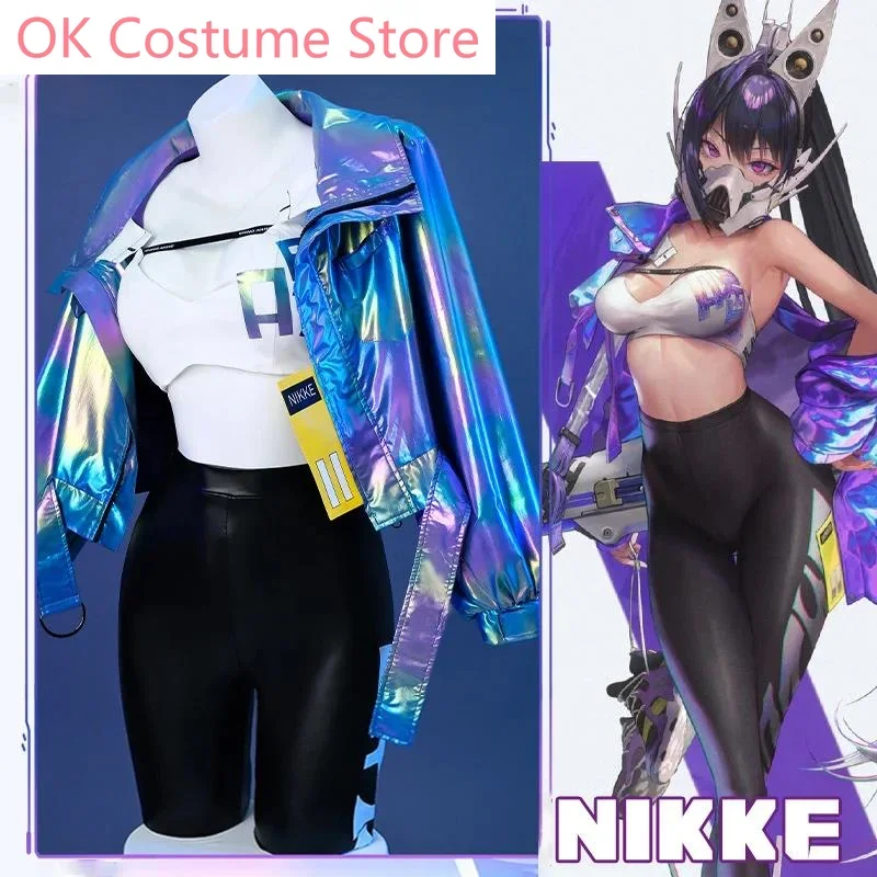 The Goddess of Victory NIKKE Cosplay Costume Artificial Leather Sexy Women Coat Pants Jumpsuit Halloween Party Unifrom