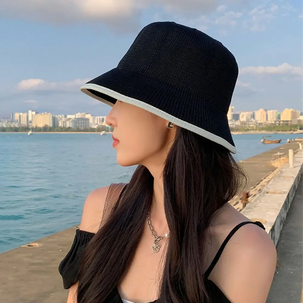 หมวกถักกันแดดแบบลำลองป้องกันรังสียูวีหมวกกันแดดแบบบางสำหรับฤดูร้อน