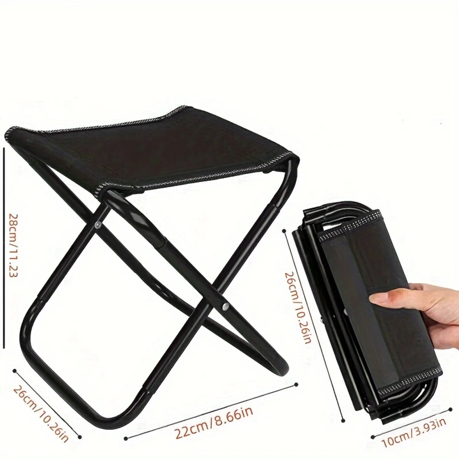 Ultra-Compact Folding Stool With  Bag - 200 Lbs Capacity, Portable & Durable For , Outdoor, Travel, Camping, Beach
