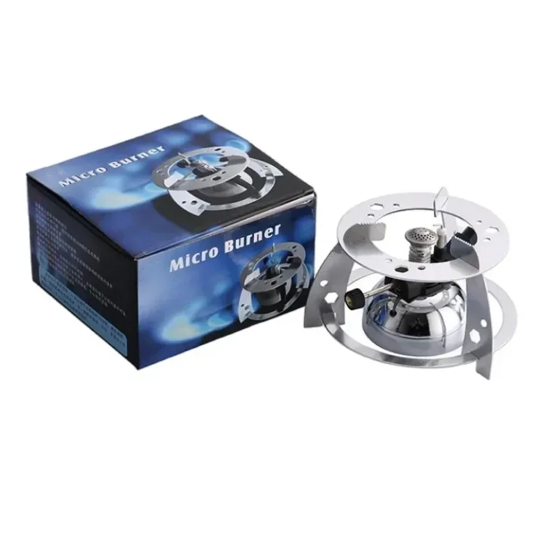 Outdoor Mini Portable Butane Gas Stove, Inflatable Camping Gas Burner for Tea/Coffee, Siphon/Moka Pot Heater, Portable Bunsen Bu