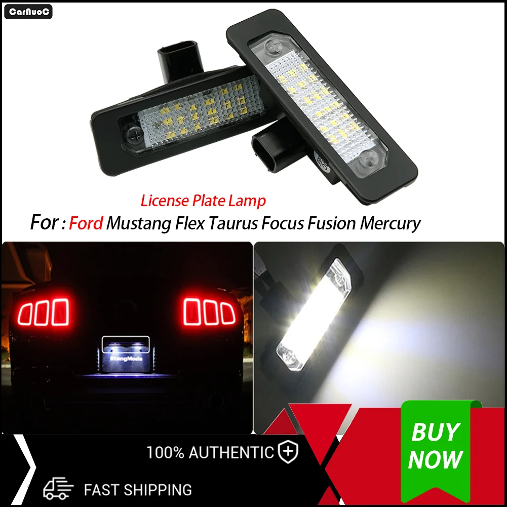

For Ford Mustang Flex Taurus Focus Fusion Mercury 2Pcs Ultra Bright LED License Plate Lights