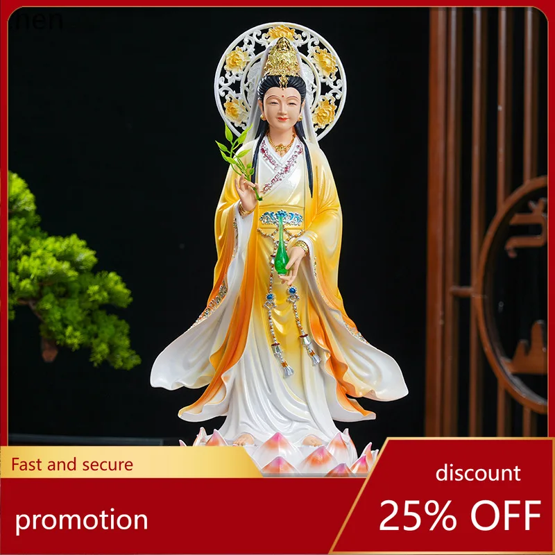 

Cz miaoshan guanyin niangniang nanhai guanyin resin buddha statue worshiping guanyin temple statue for home ornaments