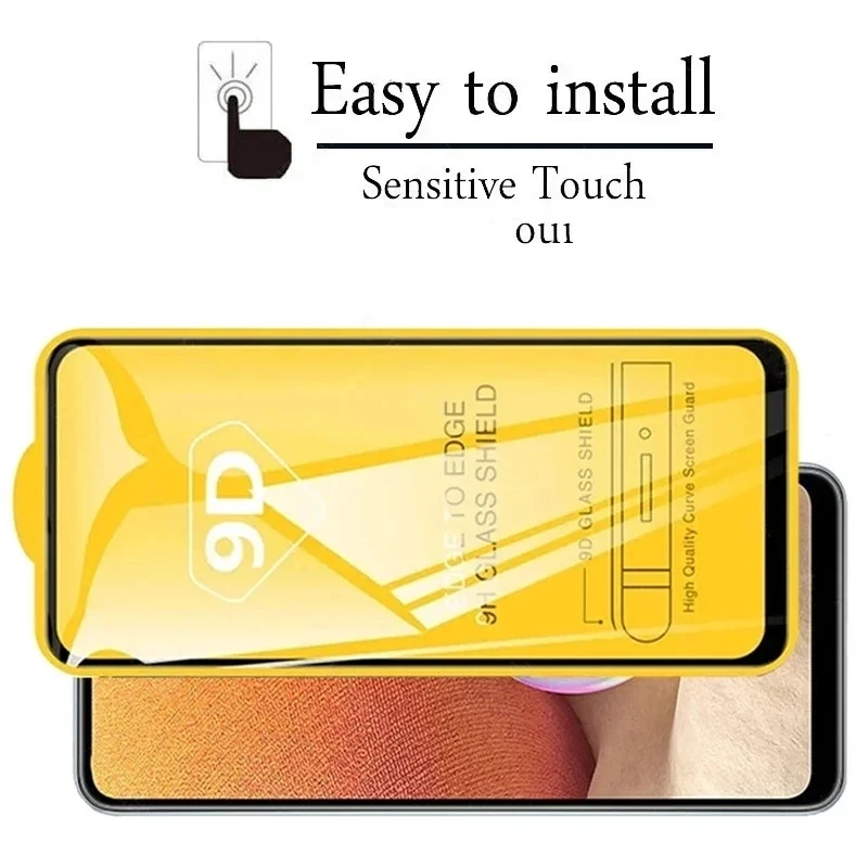 9D Tempered Glass For Samsung A54 A34 A55 A35 A15 A13 A14 A53 A52 A12 A33 A23 A32 A73 A50 A70 A21S Screen Protector + Lens Film