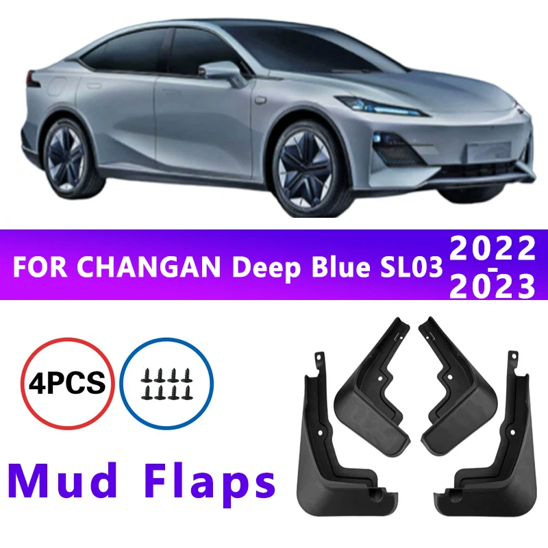 

Mud Flaps Fit for CHANGAN Deep Blue SL03 2022-2023 Mudguards Tire Fenders Splash Proof Accessories Wheel Guards 4ps