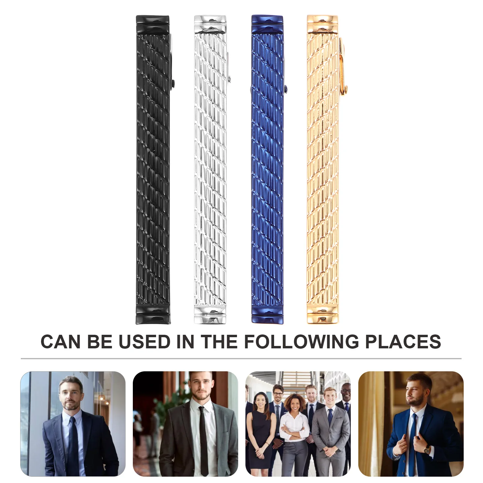 

4 Pcs Tie Holder Clip Suit Accessories Men Clips for Dress Ties Necktie Creative