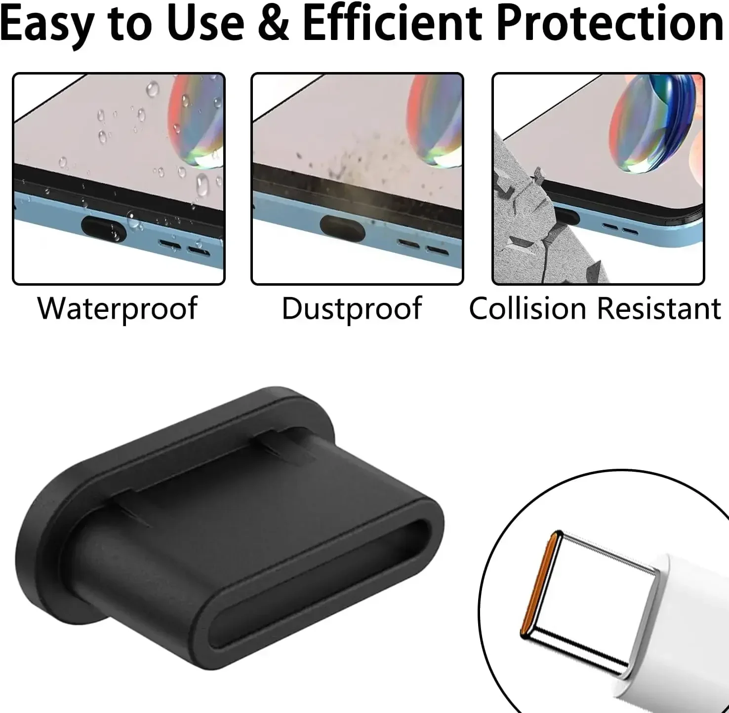 10/1PCCS Type-C пылезащитная заглушка USB-порт для зарядки, силиконовая защита от пыли, крышка для Samsung Huawei Xiaomi, пылезащитная заглушка для телефона