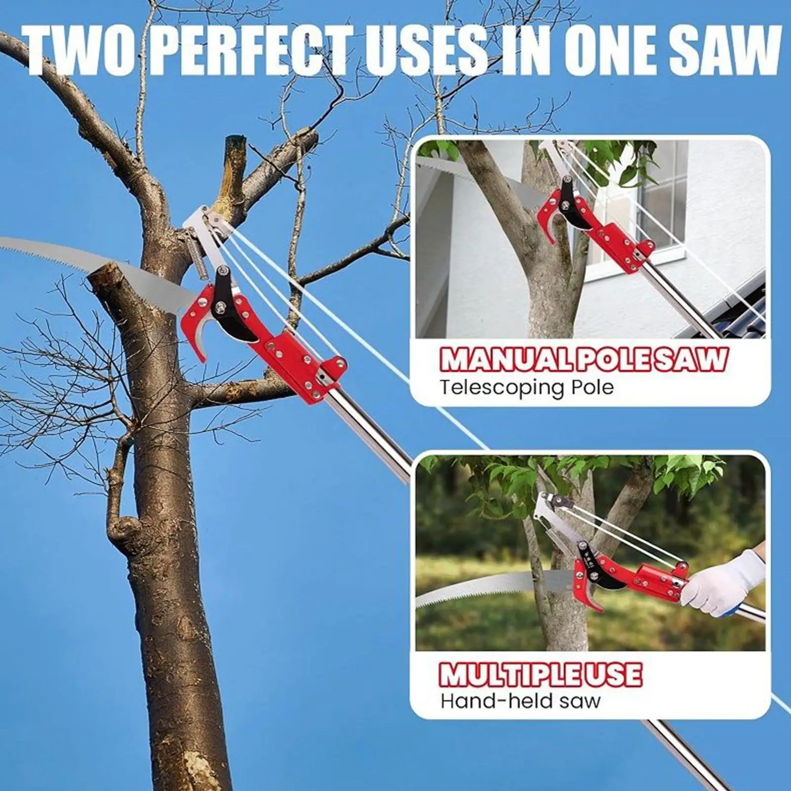 

Manual Pole Pruner Telescoping Trimmer Scissors With Protective Goggles And Gloves Extendable Tree Pruner For Backyard Orchards