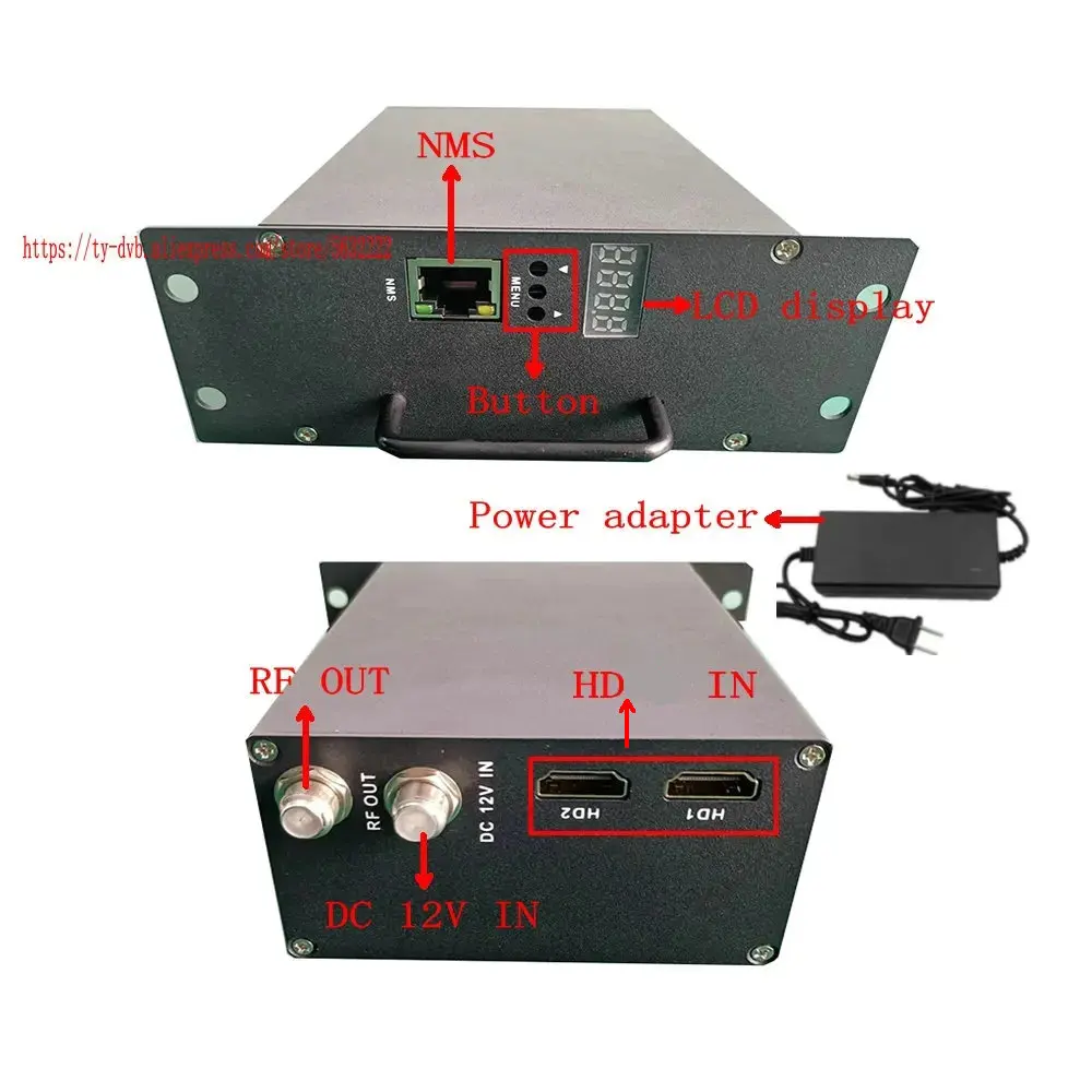 HD TV Encoder Modulator 2-Channel HDMI to RF (ISDBT/DVB-T) Digital Front-end Equipment for cable television