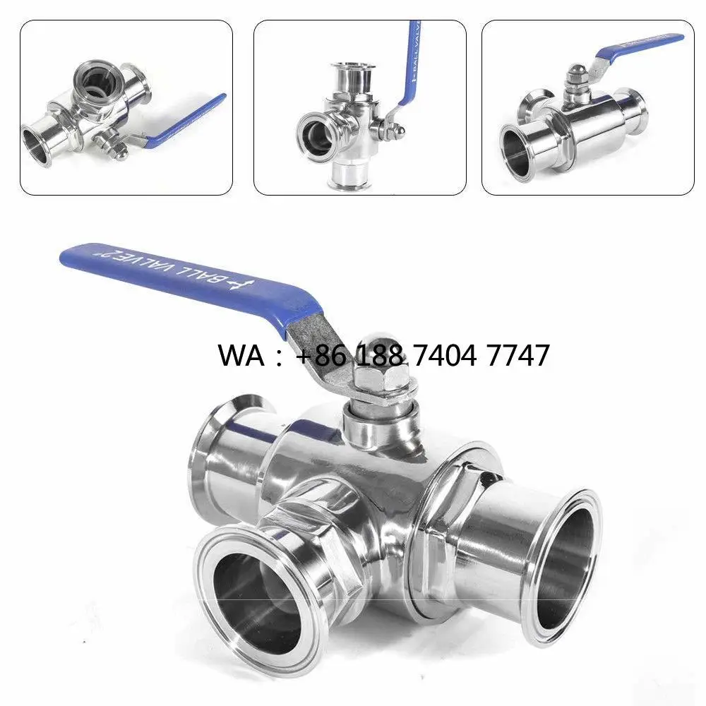 

2 Inch Sanitary Stainless Steel 304 Three-Way Encapsulated Manual Ball Valve Customizable OEM Electric Clamp Ball Valves for