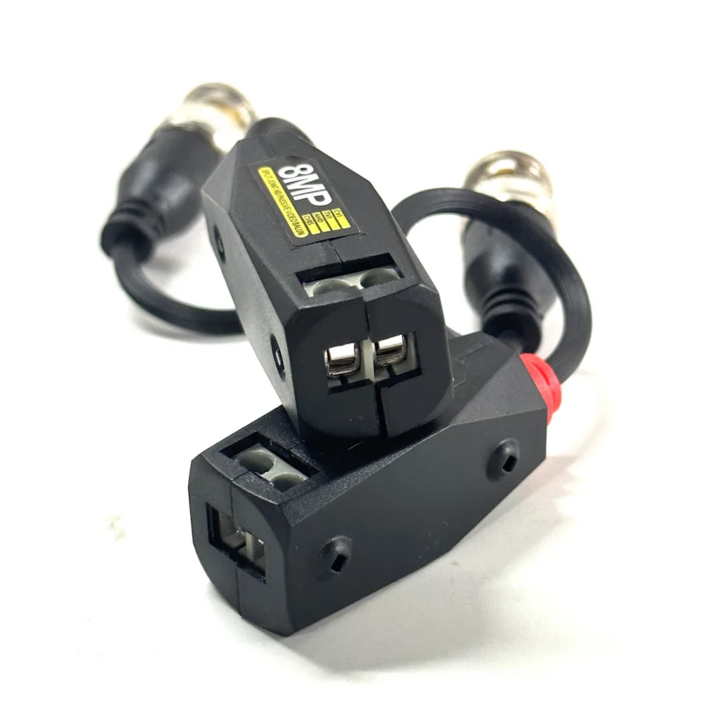 8MP CCTV HD Video Balun BNC Connector Transmission Passive Twisted Pair Cctv Cable Support HD 8MP AHD/CVI/TVI Camera