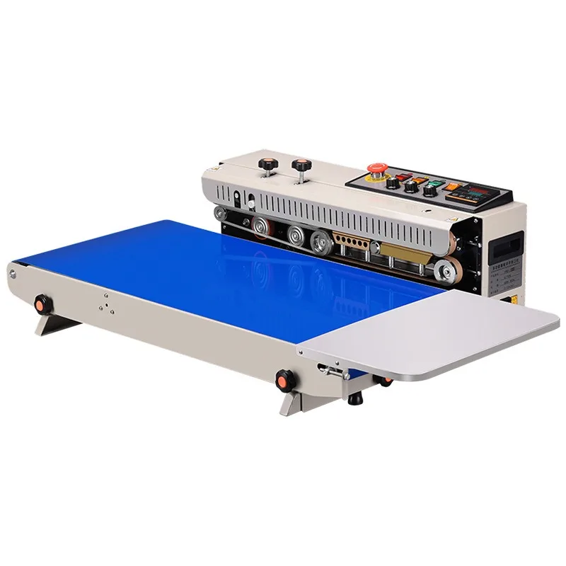 FR-1000 Automatic Continuous Band Sealer With Wide Conveyor For Large Aluminum Foil Pouch Tea Food Packaging