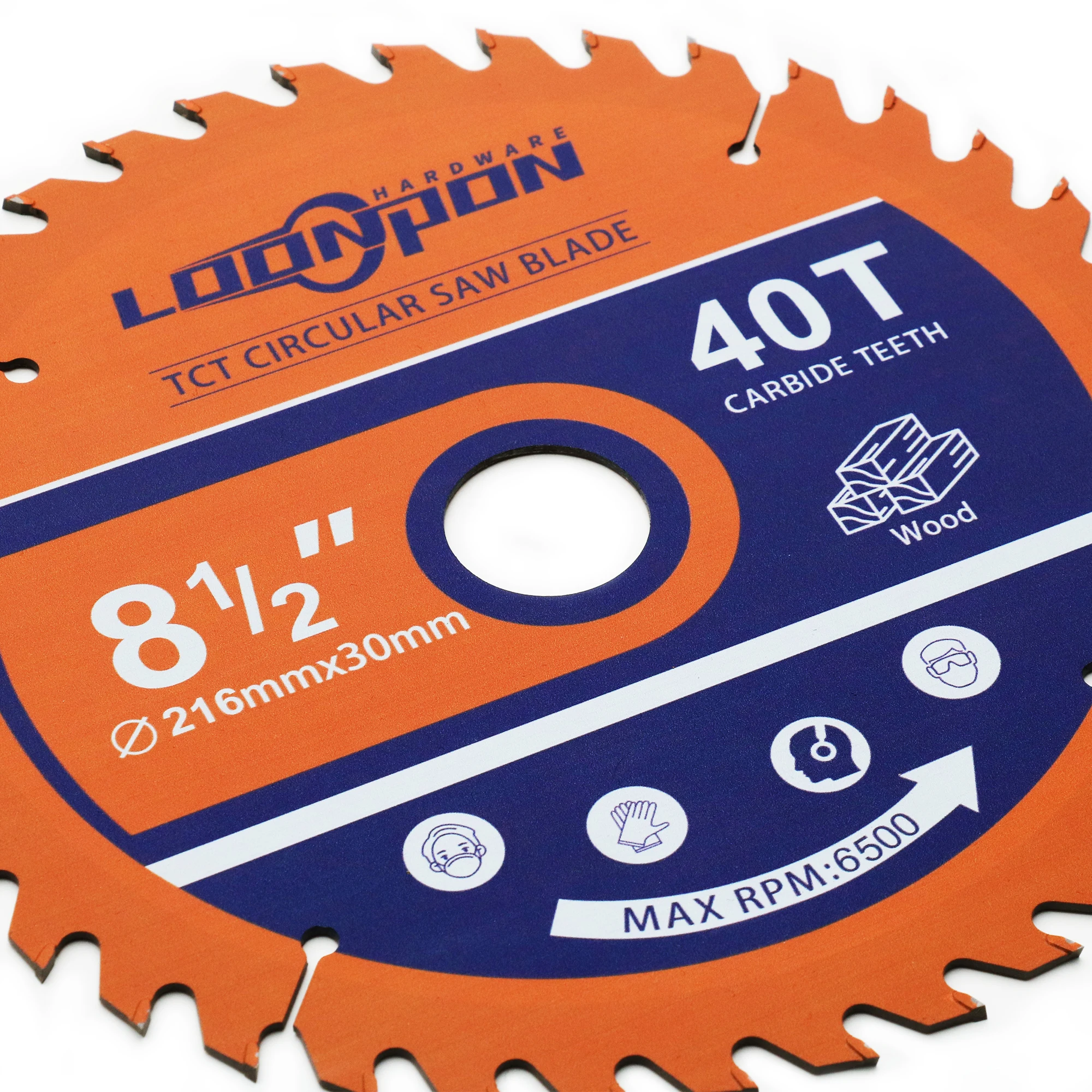 LOONPON 125/165/216/254mm Tungsten Carbide Tip 40/60/80T Circular Saw Blade Disc Woodworking For Cutting Wood Tool