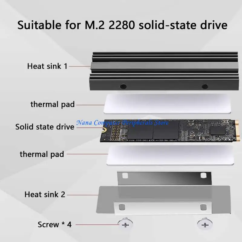 F68C M.2 SSD NVMe Heat Sink Aluminum M.2 2280 Hard Disk Heatsink Gasket