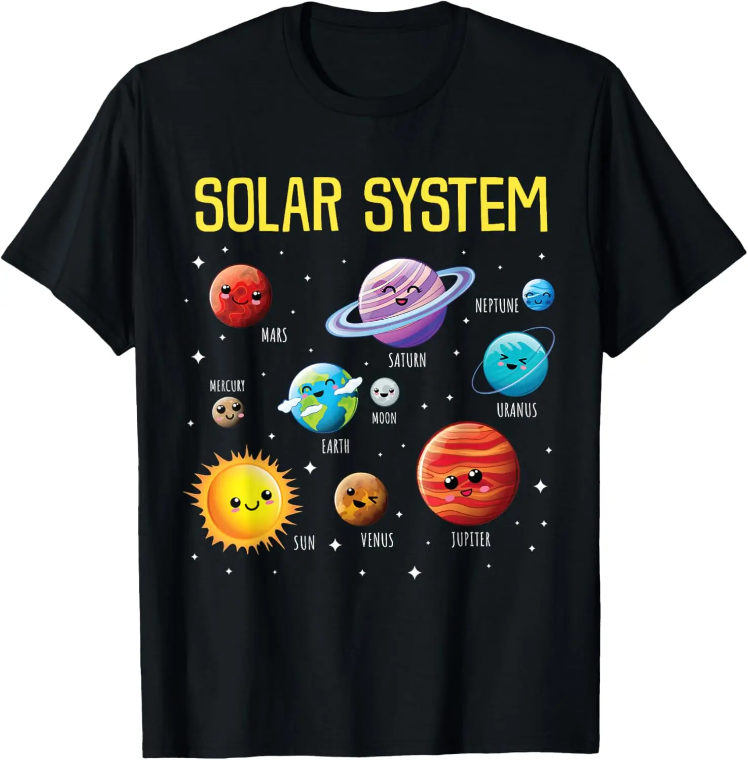 子供向けのカラフルなソーラーシステムTシャツ,教育用Tシャツ,宇宙惑星